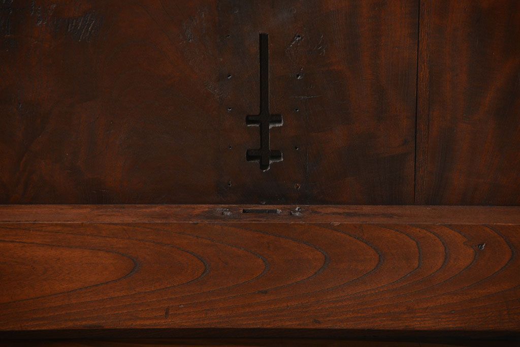 古民具・骨董　総欅材!格子蔵戸(引き戸、玄関戸)