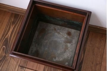 アンティーク雑貨　アンティーク　古い栓材の角火鉢(鉢カバー)