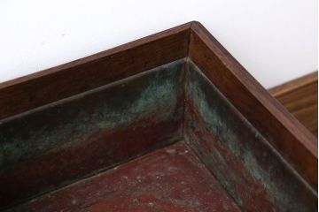 アンティーク雑貨　古民具・骨董　古い黒柿無垢材!角火鉢2個セット