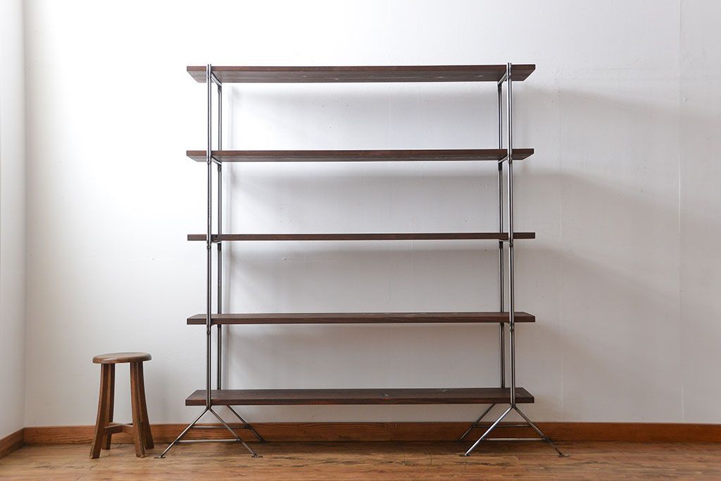 ラフジュ工房オリジナル アイアンの薄型飾り棚【中】(陳列棚、アイアンラック)