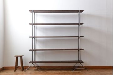 ラフジュ工房オリジナル アイアンの薄型飾り棚【中】(陳列棚、アイアンラック)