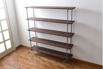 ラフジュ工房オリジナル アイアンの薄型飾り棚【中】(陳列棚、アイアンラック)