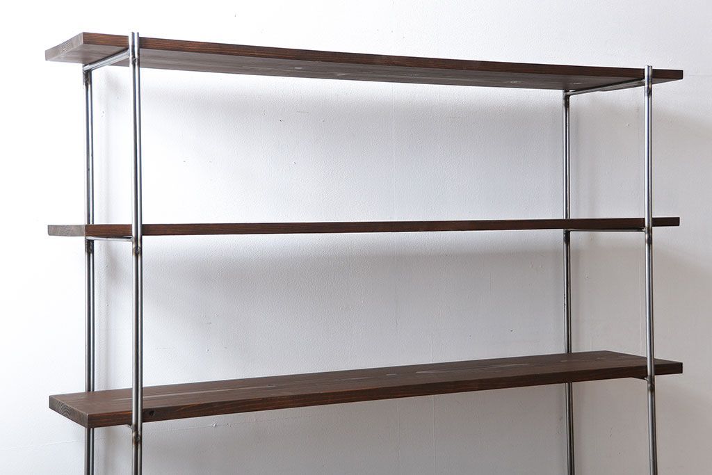 ラフジュ工房オリジナル アイアンの薄型飾り棚【中】(陳列棚、アイアンラック)