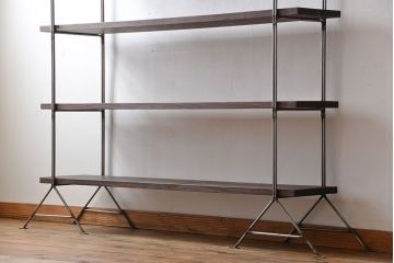 ラフジュ工房オリジナル アイアンの薄型飾り棚【中】(陳列棚、アイアンラック)