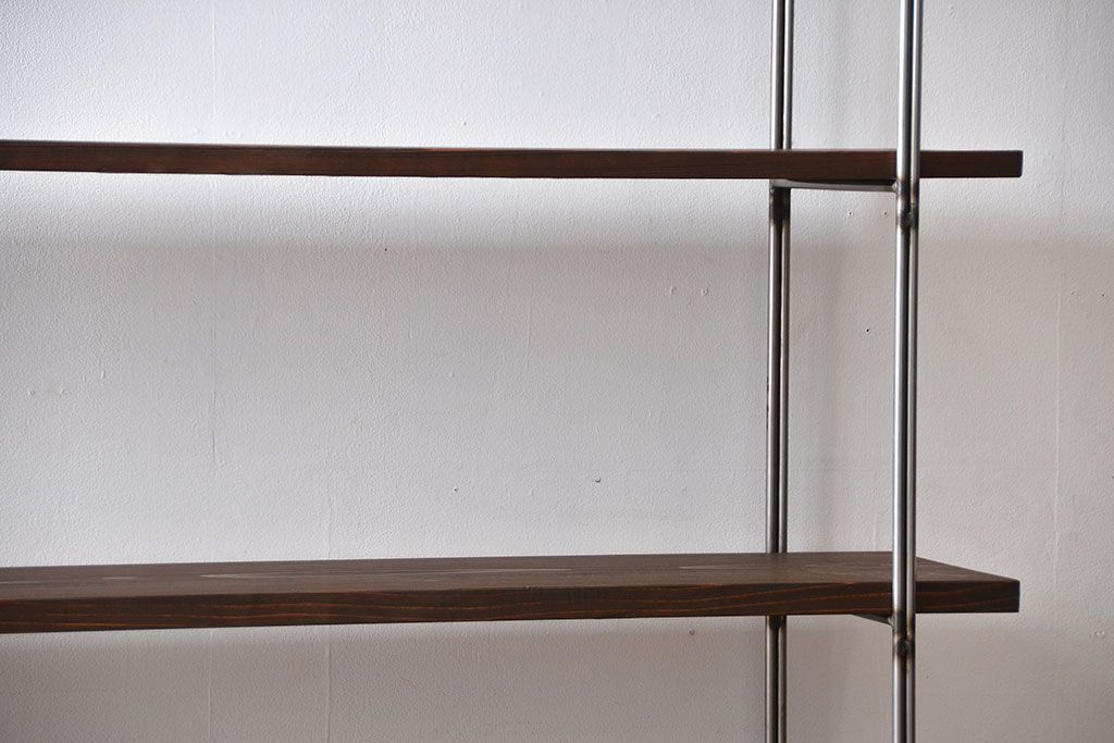 ラフジュ工房オリジナル アイアンの薄型飾り棚【中】(陳列棚、アイアンラック)