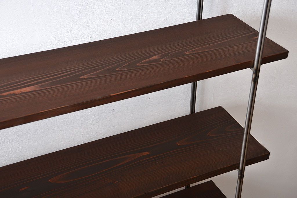 ラフジュ工房オリジナル アイアンの薄型飾り棚【中】(陳列棚、アイアンラック)