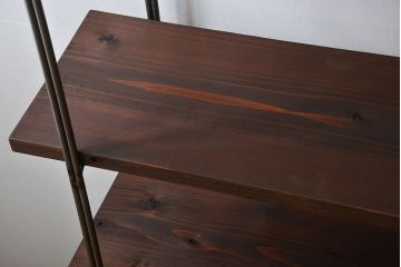 ラフジュ工房オリジナル アイアンの薄型飾り棚【中】(陳列棚、アイアンラック)