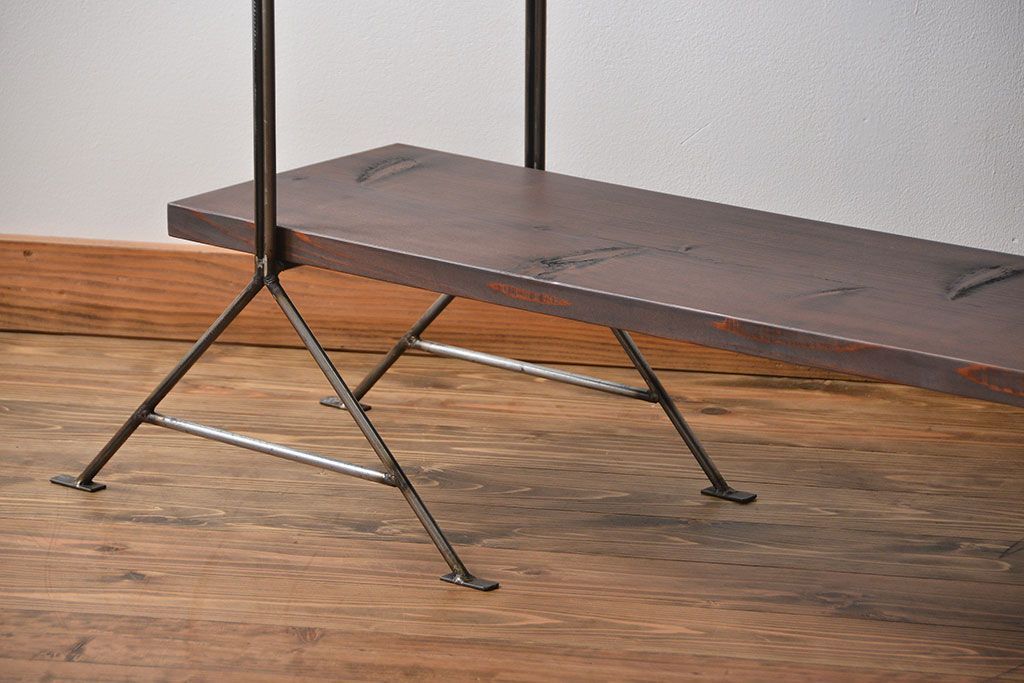 ラフジュ工房オリジナル アイアンの薄型飾り棚【中】(陳列棚、アイアンラック)