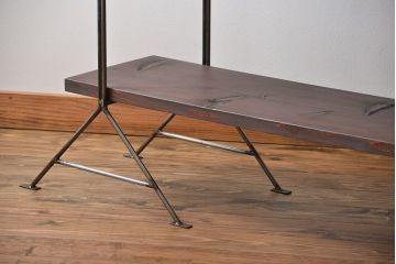 ラフジュ工房オリジナル アイアンの薄型飾り棚【中】(陳列棚、アイアンラック)