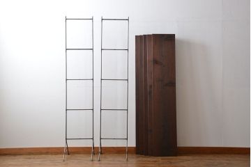 ラフジュ工房オリジナル アイアンの薄型飾り棚【中】(陳列棚、アイアンラック)