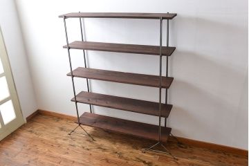 ラフジュ工房オリジナル アイアンの薄型飾り棚【小】(陳列棚、アイアンラック)