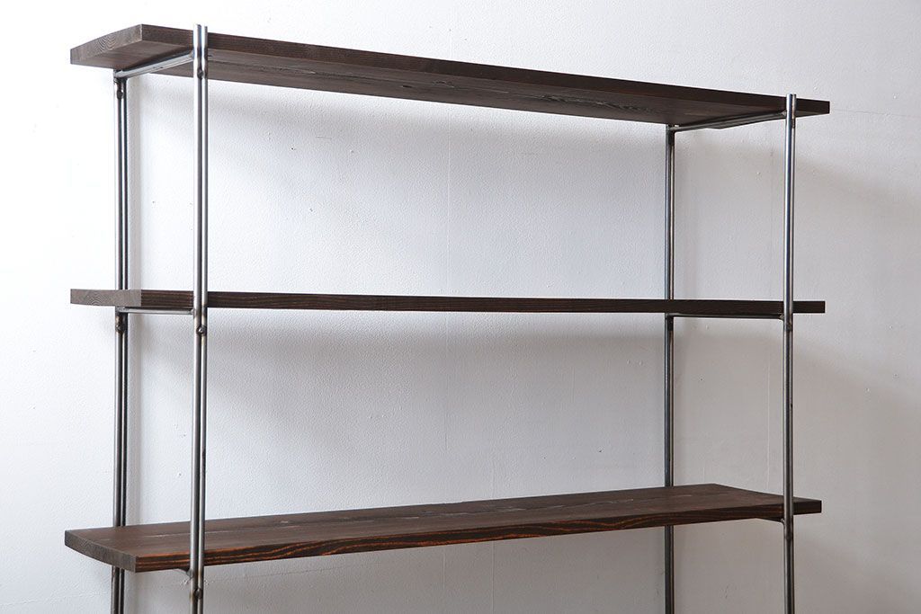 ラフジュ工房オリジナル アイアンの薄型飾り棚【小】(陳列棚、アイアンラック)