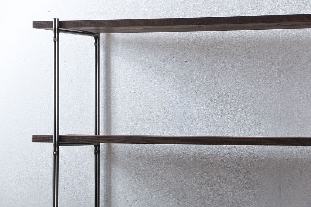 ラフジュ工房オリジナル アイアンの薄型飾り棚【小】(陳列棚、アイアンラック)