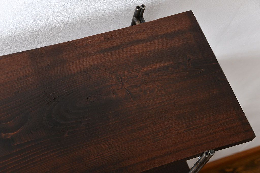 ラフジュ工房オリジナル アイアンの薄型飾り棚【小】(陳列棚、アイアンラック)