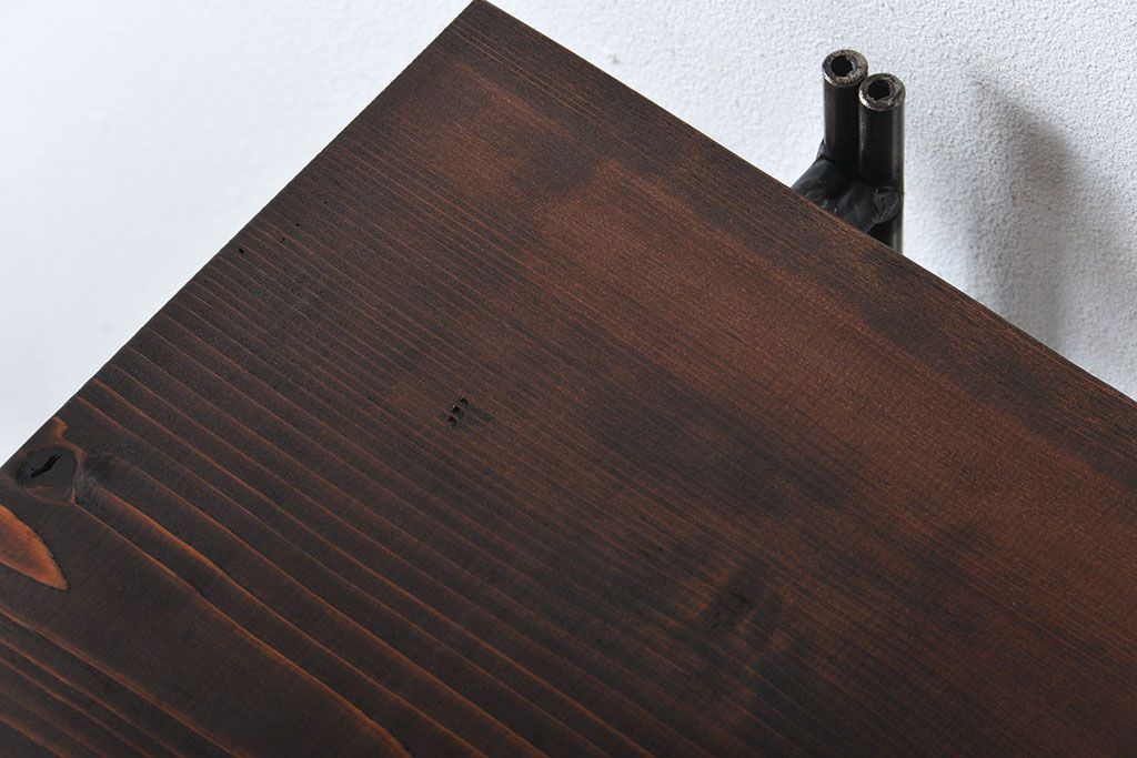 ラフジュ工房オリジナル アイアンの薄型飾り棚【小】(陳列棚、アイアンラック)