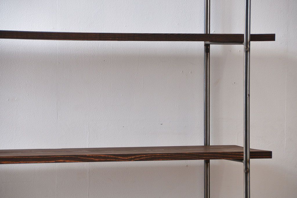 ラフジュ工房オリジナル アイアンの薄型飾り棚【小】(陳列棚、アイアンラック)