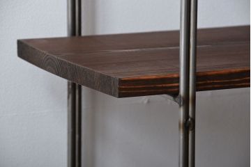 ラフジュ工房オリジナル アイアンの薄型飾り棚【小】(陳列棚、アイアンラック)