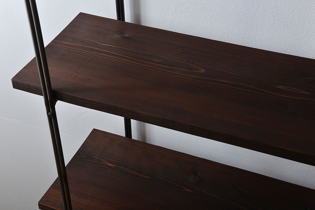 ラフジュ工房オリジナル アイアンの薄型飾り棚【小】(陳列棚、アイアンラック)