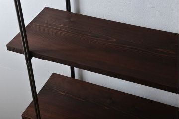 ラフジュ工房オリジナル アイアンの薄型飾り棚【小】(陳列棚、アイアンラック)