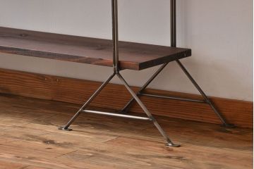 ラフジュ工房オリジナル アイアンの薄型飾り棚【小】(陳列棚、アイアンラック)