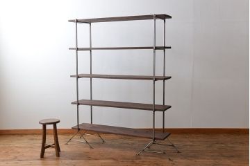 ラフジュ工房オリジナル アイアンの薄型飾り棚【小】(陳列棚、アイアンラック)