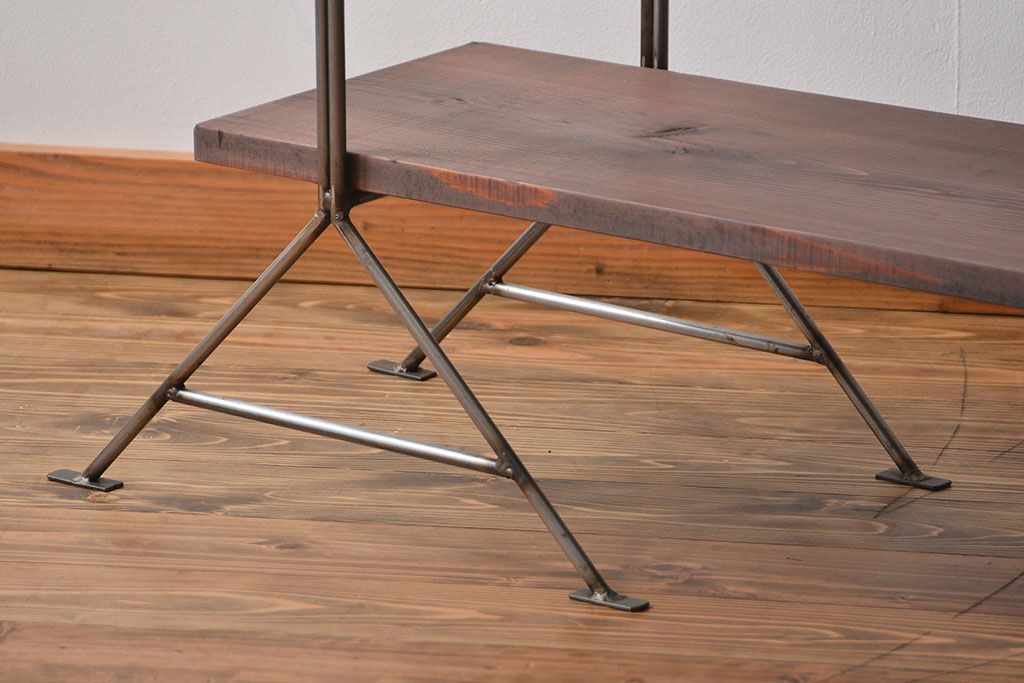 ラフジュ工房オリジナル アイアンの薄型飾り棚【小】(陳列棚、アイアンラック)