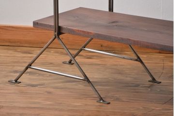 ラフジュ工房オリジナル アイアンの薄型飾り棚【小】(陳列棚、アイアンラック)