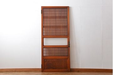 アンティーク　裏障子付き格子戸の扉(ドア)