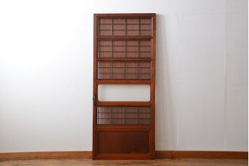 アンティーク　裏障子付き格子戸の扉(ドア)