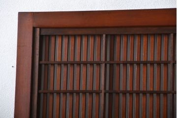アンティーク　裏障子付き格子戸の扉(ドア)