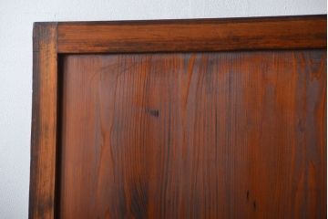 アンティーク　味わい深いダイヤガラス入り格子帯戸2枚セット(建具、板戸、ガラス帯戸)