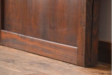 アンティーク　味わい深いダイヤガラス入り格子帯戸2枚セット(建具、板戸、ガラス帯戸)