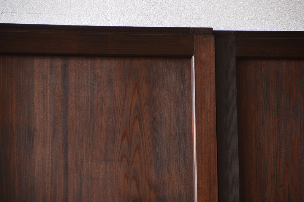 アンティーク　組子入りのダイヤガラス帯戸4枚セット(和風建具)