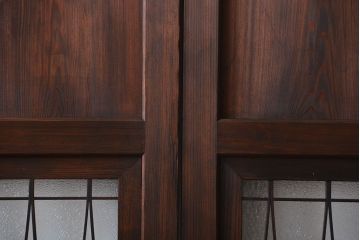 アンティーク　組子入りのダイヤガラス帯戸4枚セット(和風建具)