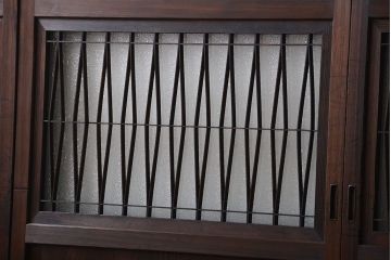 アンティーク　組子入りのダイヤガラス帯戸4枚セット(和風建具)