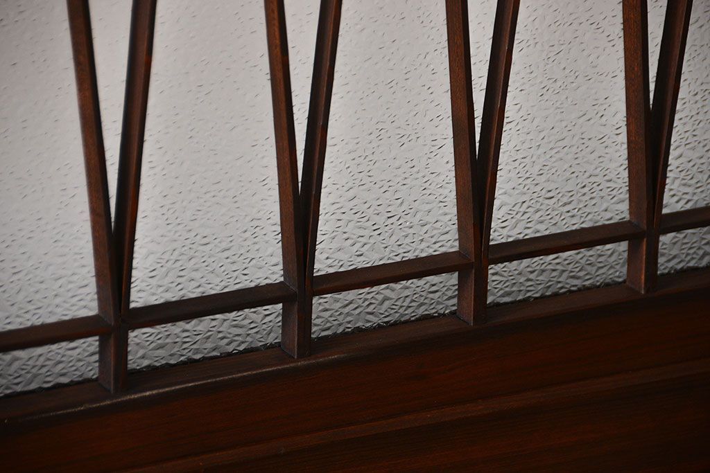 アンティーク　組子入りのダイヤガラス帯戸4枚セット(和風建具)