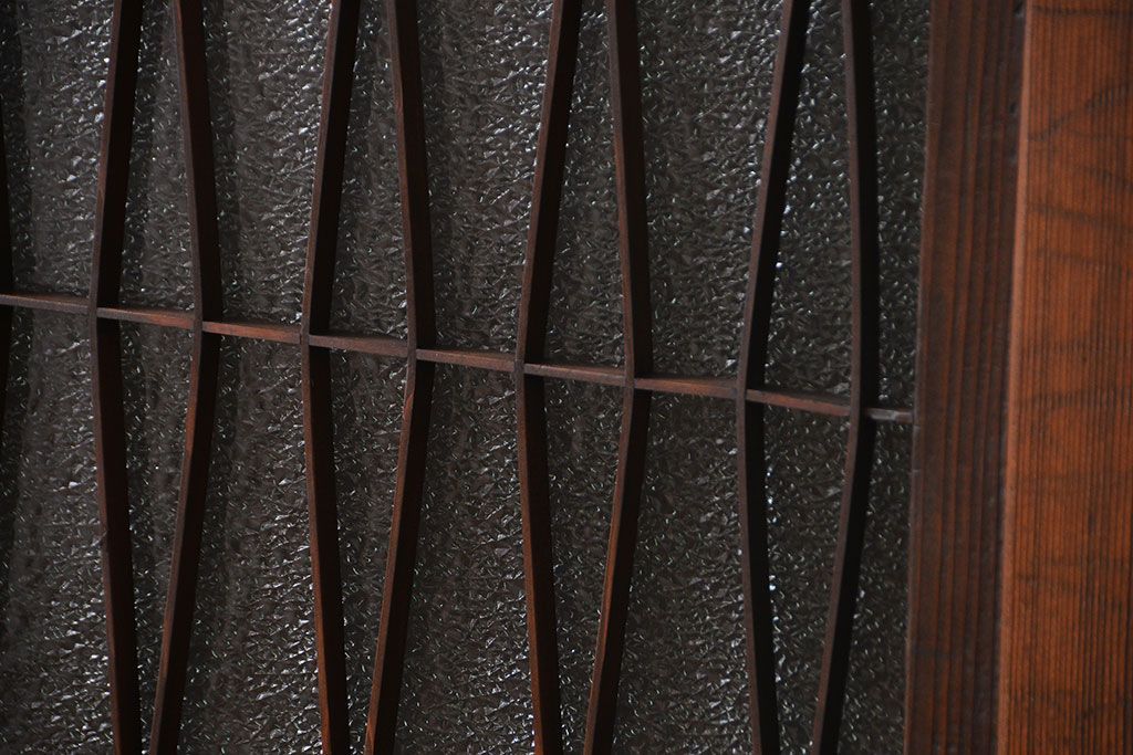 アンティーク　組子入りのダイヤガラス帯戸4枚セット(和風建具)