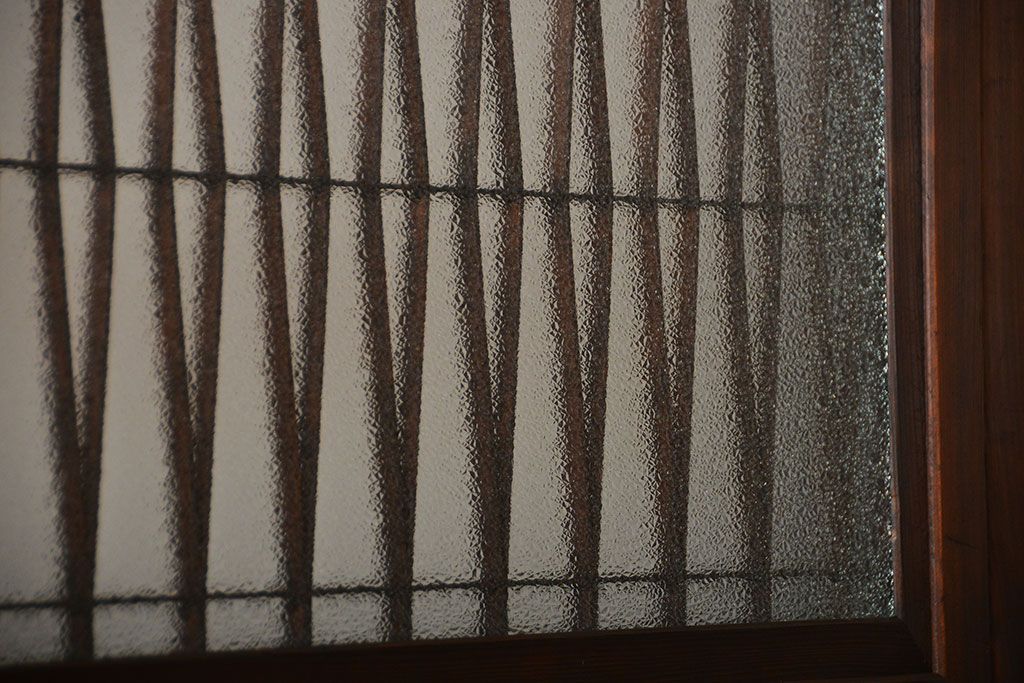 アンティーク　組子入りのダイヤガラス帯戸4枚セット(和風建具)