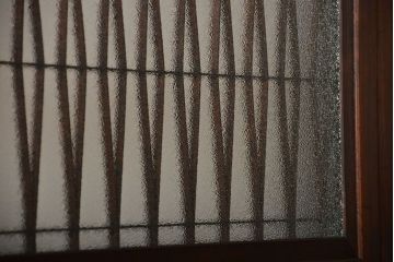 アンティーク　組子入りのダイヤガラス帯戸4枚セット(和風建具)