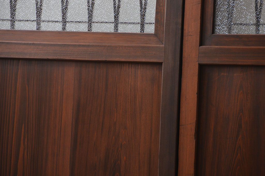 アンティーク　組子入りのダイヤガラス帯戸4枚セット(和風建具)