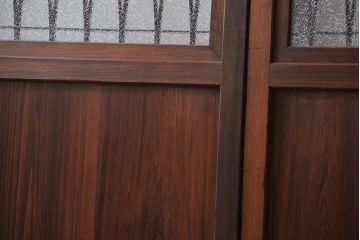 アンティーク　組子入りのダイヤガラス帯戸4枚セット(和風建具)