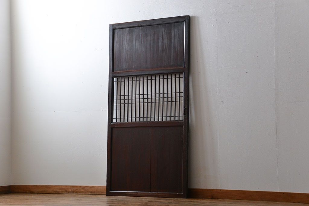 古民具・骨董　味のある障子帯戸(建具、引き戸)