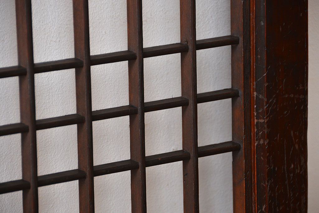古民具・骨董　味のある障子帯戸(建具、引き戸)