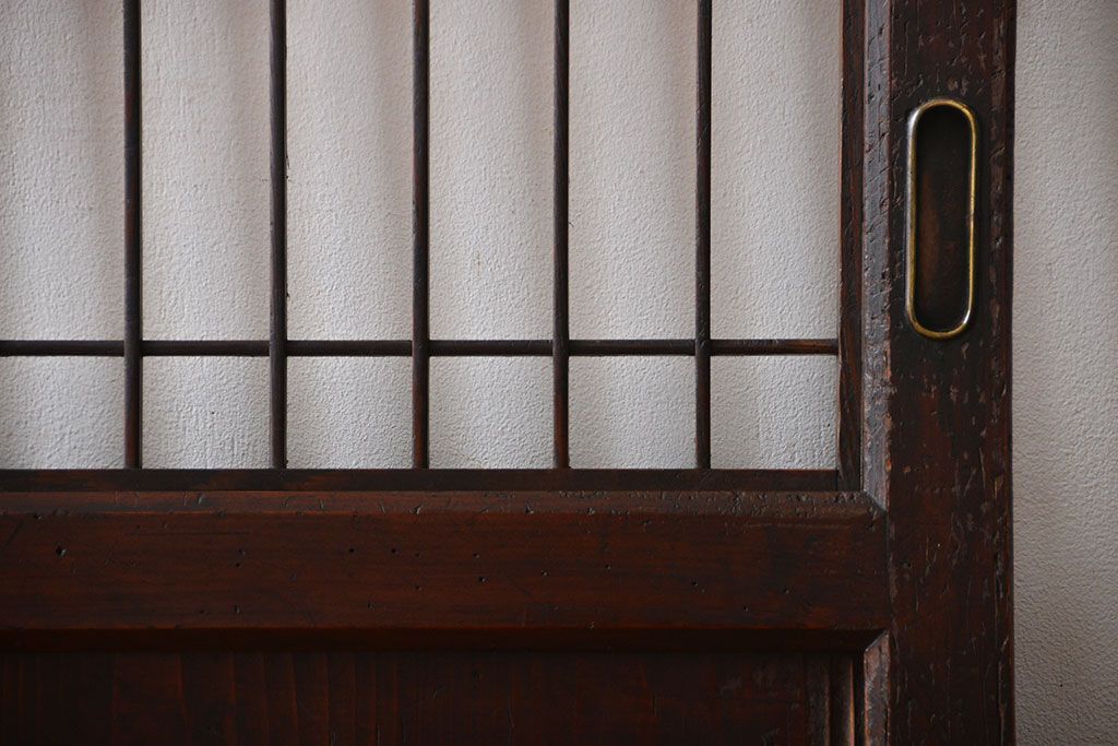 古民具・骨董　味のある障子帯戸(建具、引き戸)
