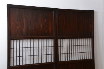 古民具・骨董　味のある障子帯戸2枚セット(建具、引き戸)