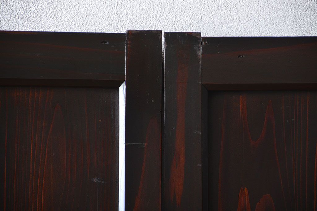 古民具・骨董　味のある障子帯戸2枚セット(建具、引き戸)