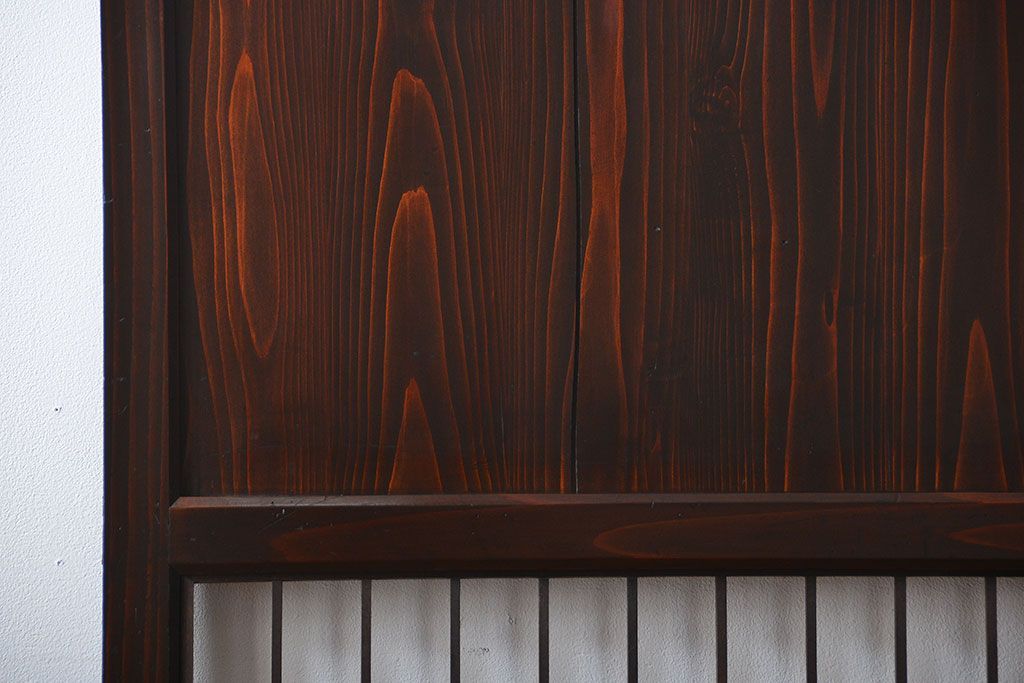 古民具・骨董　味のある障子帯戸2枚セット(建具、引き戸)