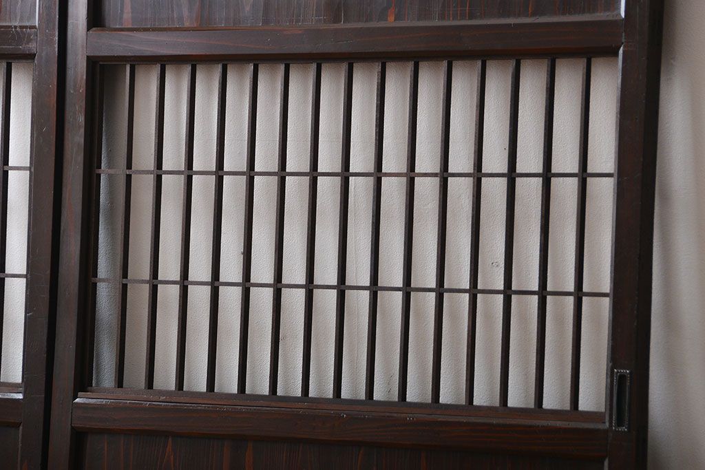 古民具・骨董　味のある障子帯戸2枚セット(建具、引き戸)