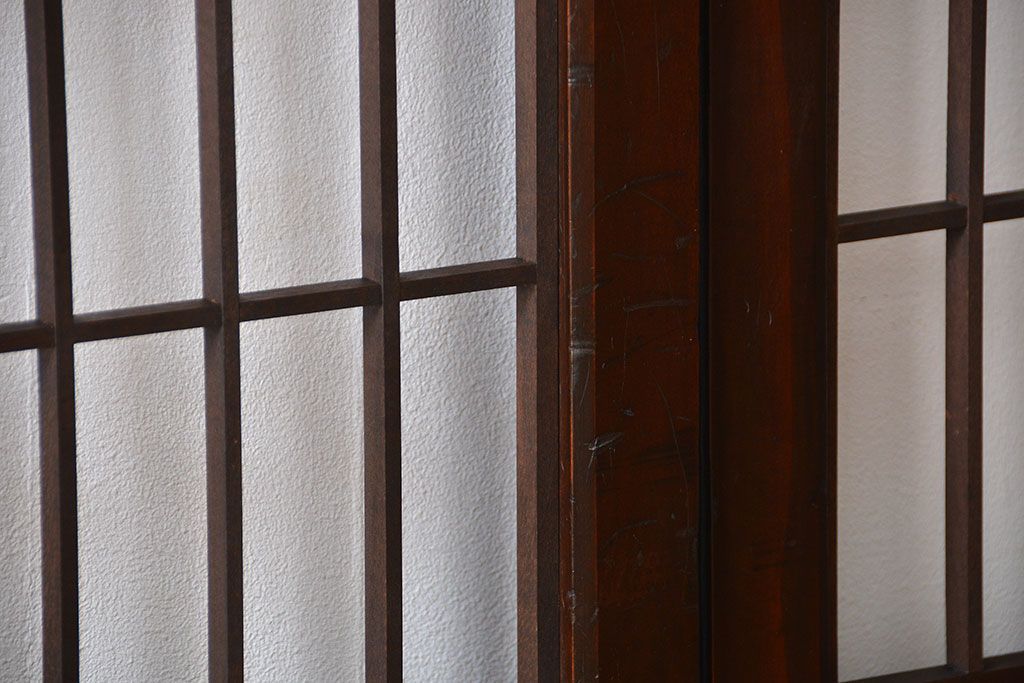 古民具・骨董　味のある障子帯戸2枚セット(建具、引き戸)