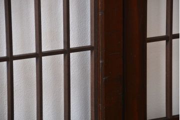古民具・骨董　味のある障子帯戸2枚セット(建具、引き戸)